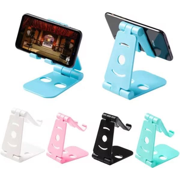 Justerbar smartphone- og skrivebordsstander (pink)