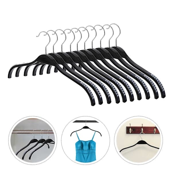 1 Set 10 Pcs Plastic Hangers Practical Simple Traceless Clothes Hangers