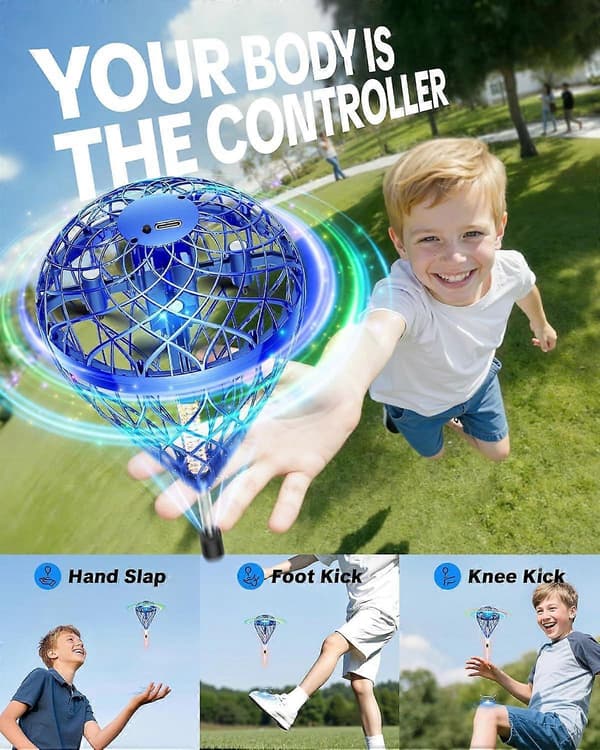 Flygande studsande leksaker, Next-Gen Pro 2025 Cosmic Globe Flygande Orb Ball Rörelsekontrollerad Hover Spinner med 3D-flips, Cool interaktiv presentleksak för barn 6+