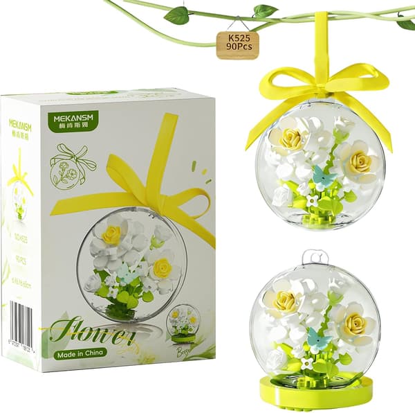 Konstruksjonselementer for montering av kunstige blomster, krystallkuler, planter og blomster