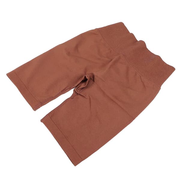 Yogashorts Bukser Høj Talje Hurtigtørrende Elastiske Bløde Åndbare Kaffe Cykelshorts til Kvinder L gemensam