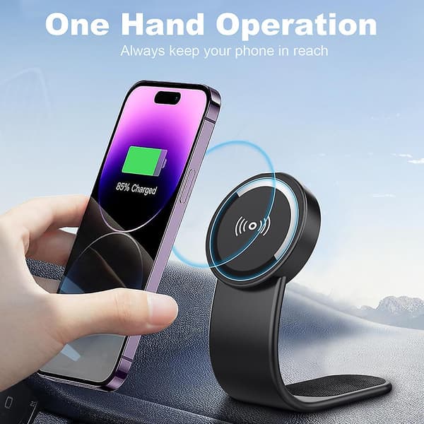 Bil Magnetisk Telefonholder med Velcro-Patch Stabil Bilnavigationsholder til SUV Lastbil With Charging