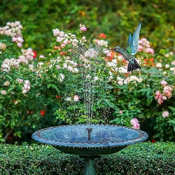 Soldrevet springvand 13 cm Sort