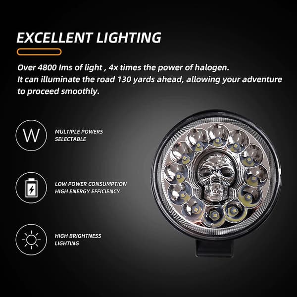 Bil LED Runde Frontlykter Arbeidslys Bil Fjern Nærlys Spotlights for SUV-er Including Wire 2PCs