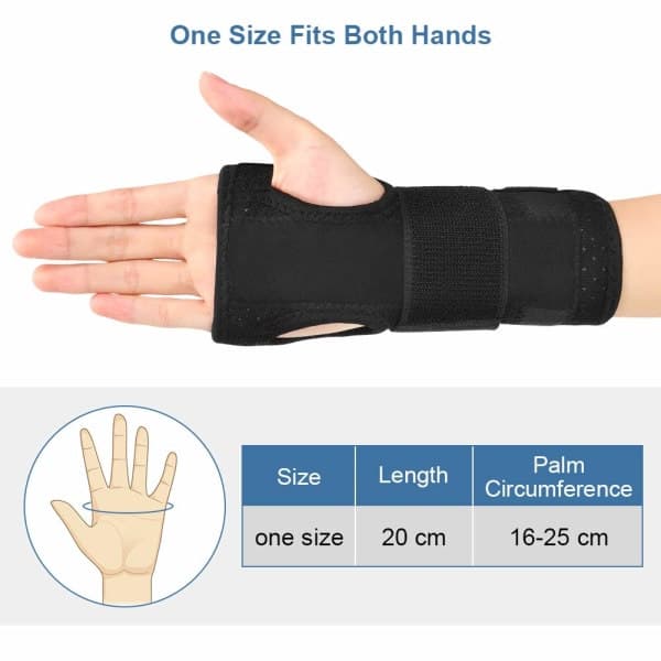 IC Thumb Support, Breathable Thumb Spica Brace with Metal Splint Stabilizer and Adjustable Straps
