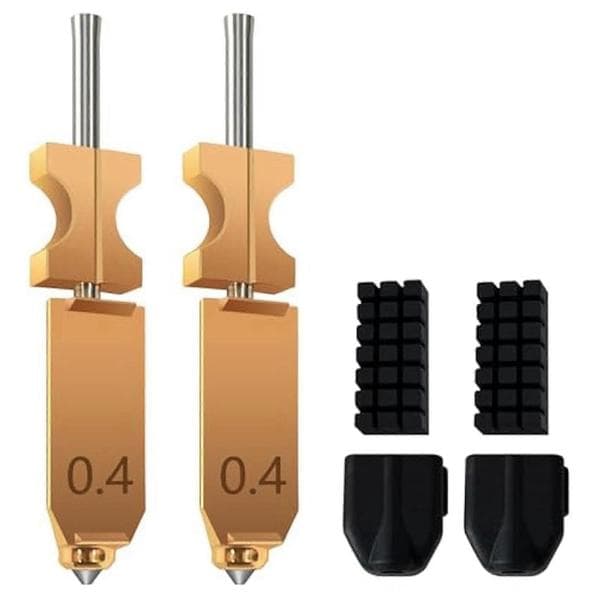 4-pack för FLASHFORGE AD5X Uppgraderad 3D-skrivare 0,4 mm Hotend-munstycksenhet, extra 4 st silikonstrumpa + 4 st munstycksborste
