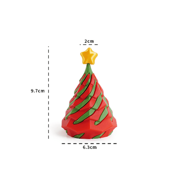 3D-printed Christmas Tree Fidget Toy in PLA Material, Desktop Model Style 4