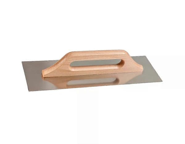 Putslev i rostfritt stål med trähandtag, putslev för efterbehandling 130 mm x 680 mm