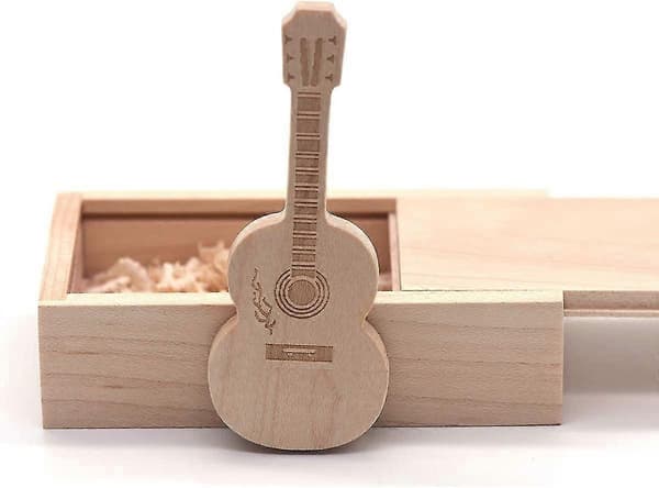 Lönnträgitarr USB-minne Träminnessticka Gitarrpresenter Nyhetspresent (32gb, Valnöt)