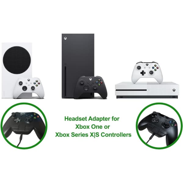 Stereo Headset Adapter til Xbox One/Series X|S Controller - Mikrofon Hovedtelefonadapter - Lydkit til Xbox One/Series S|X