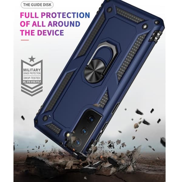 Samsung Galaxy S21 5G Case, Shockproof TPU + PC with 360 Degree Rotating Holder Blå
