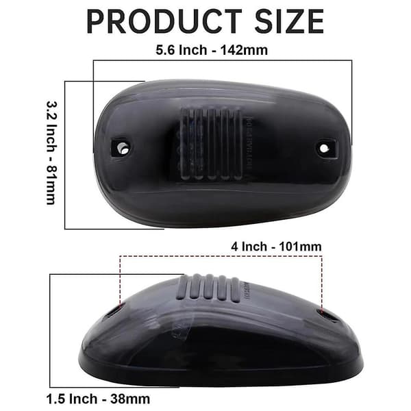 Små LED-kabinelys til lastbiler, robuste vandafvisende taglys til biler Black White Light