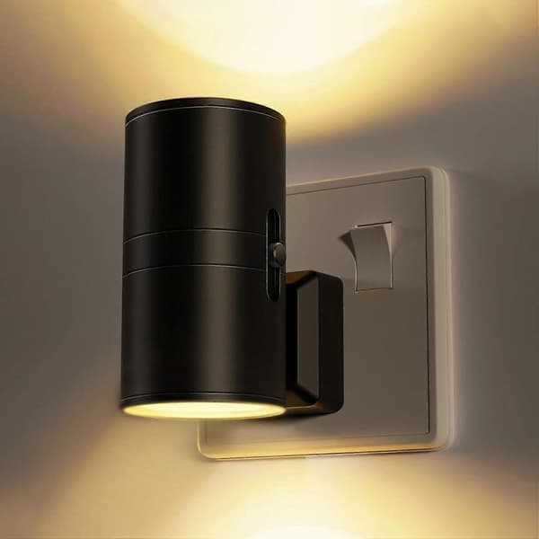 Night Light for Wall Socket, [1-pack] Vintage Night Light with Dusk Sensor, Adjustable Brightness 0-100LM, Warm White 3000K