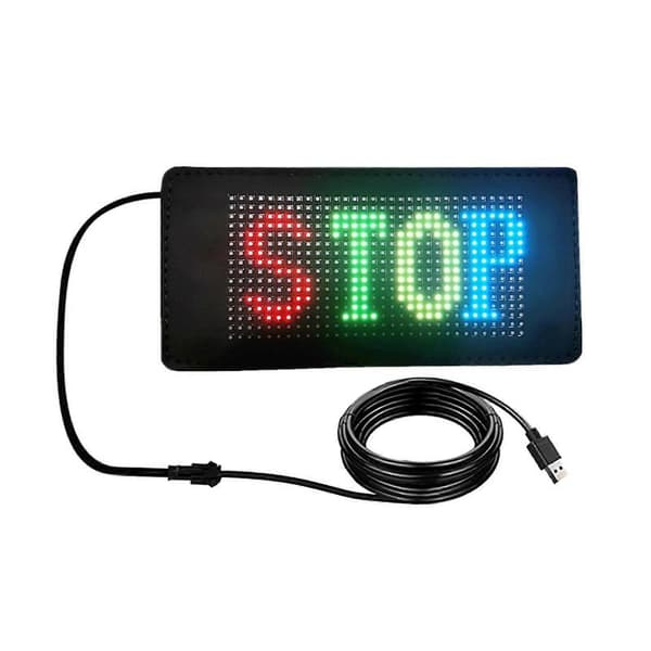 LED-bilsignalskylt 26,4\"x4,8\" Flexibel matrispanel USB 5V Bluetooth DIY Programmerbar rullande display för bilfest bröllopsfestival Black 1
