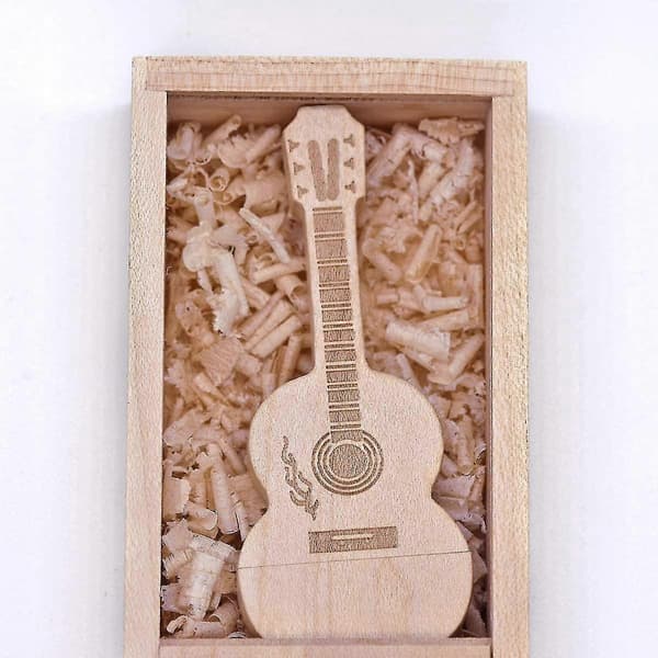 Lönnträgitarr USB-minne Träminnessticka Gitarrpresenter Nyhetspresent (32gb, Valnöt)
