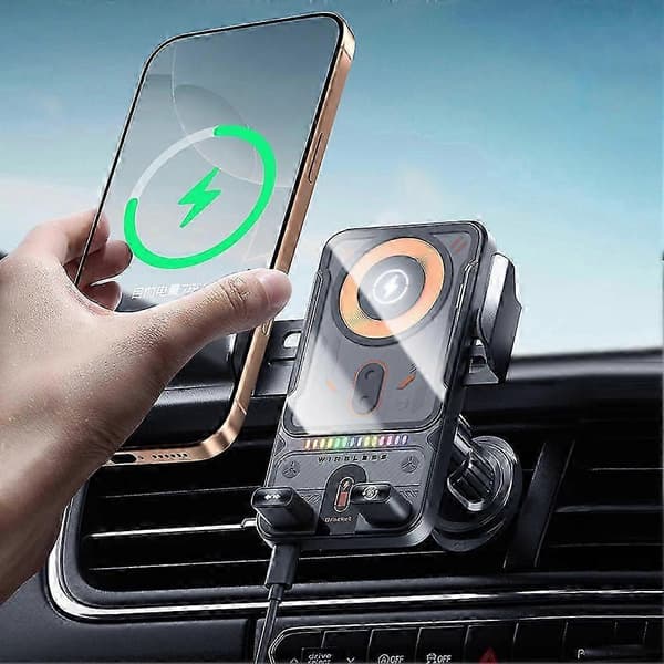 Cool Car Wireless Fast Charging Holder, Smart Induction Rotating Dashboard Car Phone Holder, Car Upgrade.