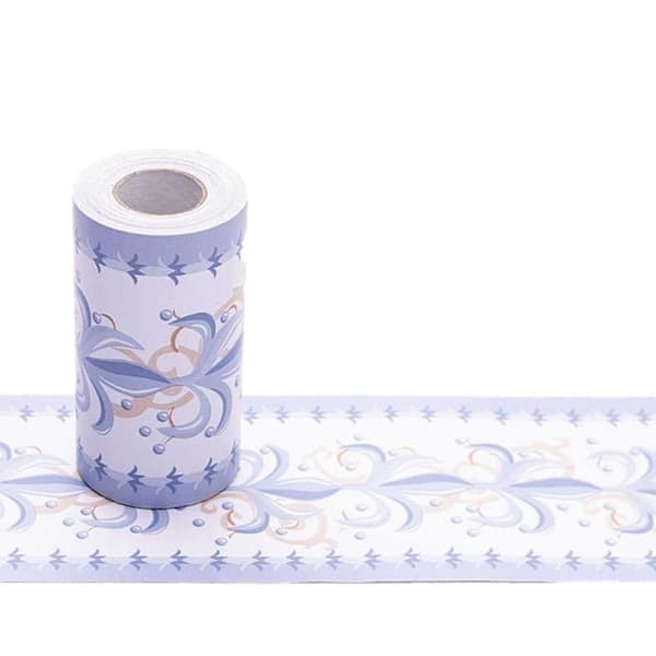 Selvklæbende tapetbort, 10 cm x 10 meter (Blå)