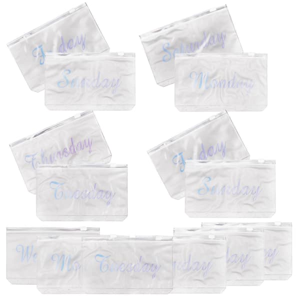 PVC Transparent A6 pärmfickor för förvaring 14 st dokumentarkivpåsar