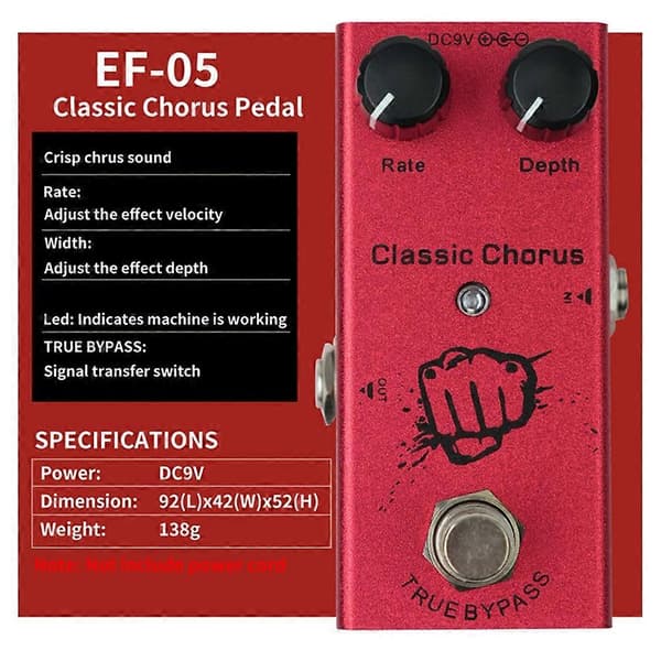 Elektrisk gitar effektpedal Mini Classic Chorus Bassgitarpedaler Classic Chorus G