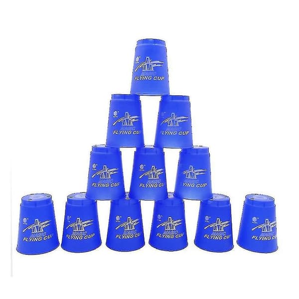 12 pcs Speed Cups Game Fast Game Sport Flying Stacking Blue