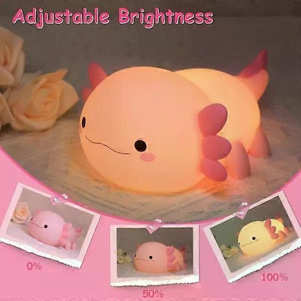 Ammonite Axolotl Natlampe, Sød Axolotl Lampe til Børn, Dæmpbar Natlampe til Børneværelset