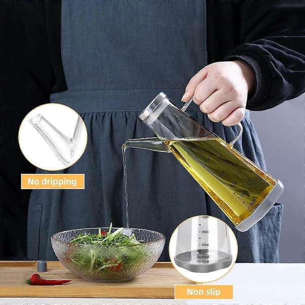 Oljedispenserflaska, olivoljeflaska i glas vinäger matoljedispenser (750 ml)