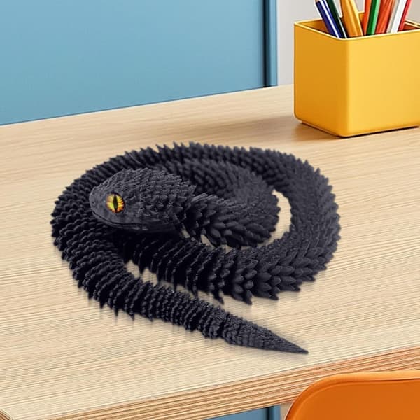 3D-printade djur | Ledade stressleksaker | 60 cm lång flexibel 3D-printad orm, perfekt för barn och
