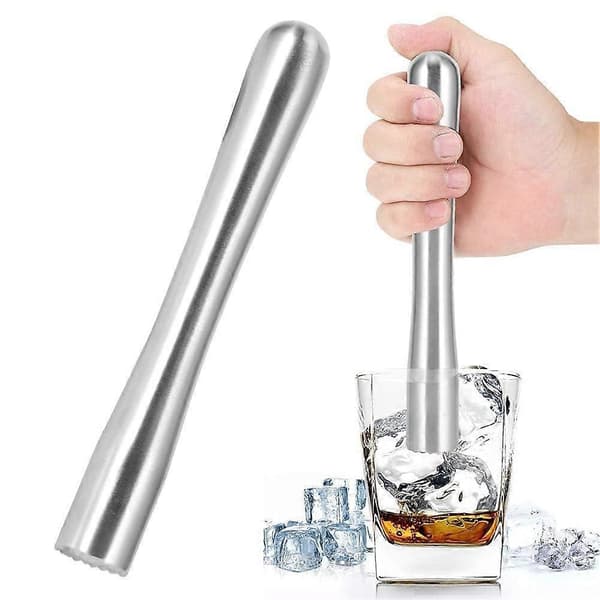 Cocktailmuddler i rustfritt stål 8,9 tommer Mojito Barverktøy for myntefruktblanding og isknusing