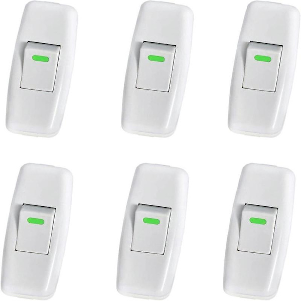 Lamp Holder, Torpedo Socket, Cord Switch, Bedside Lamp Switch, Inline Rocker Switch for Bedside Lamp On Button Replacement, 6-Pack