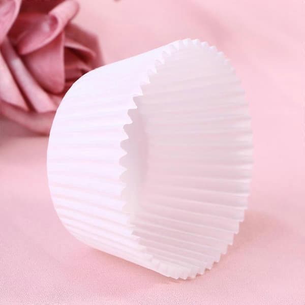 100 st pappersbakformar muffinsformar muffinsfodral tårtkoppar festfavoriter (vit) White