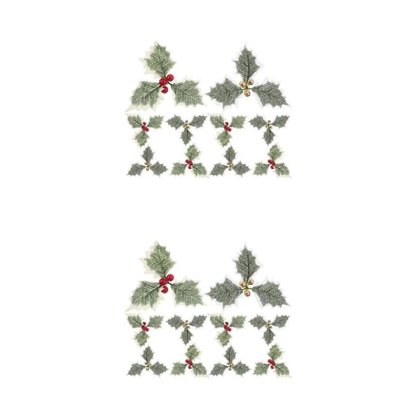 Vihreä tekomarjalehti joulukoristeeksi 20 kpl kasvivarsi