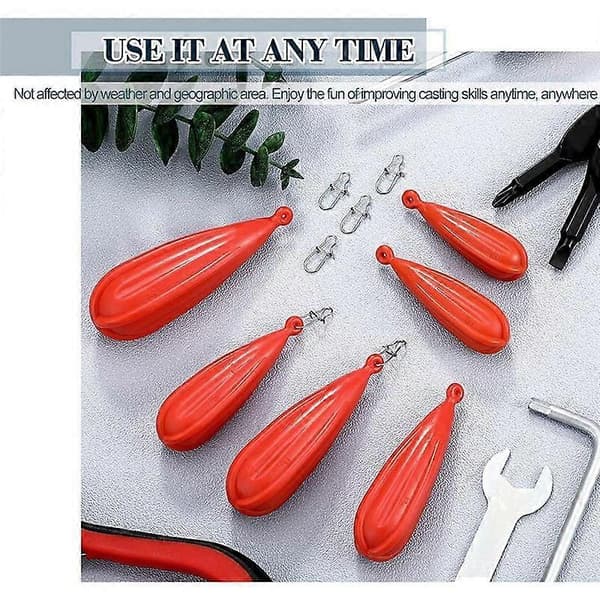 Fishing Practice Plug Fishing Casting Plug Baitcasting Rubber Practice Plug Suitable for Improvement Orange