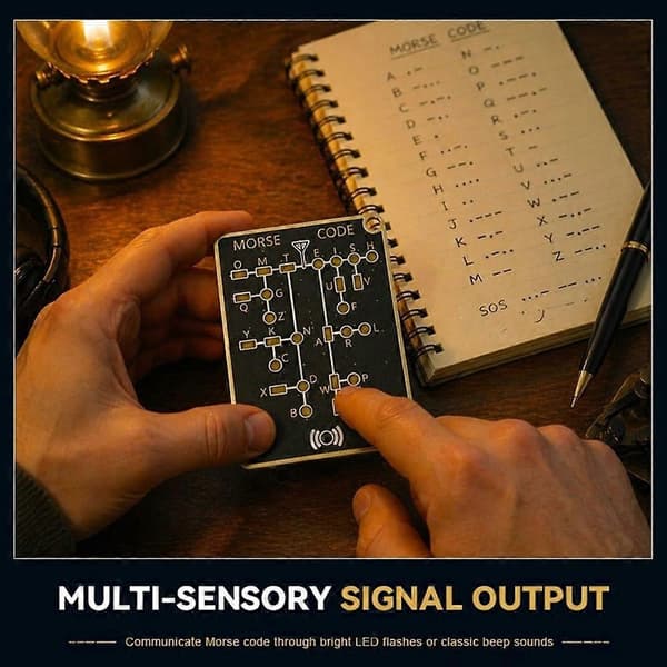 Morsenøglekort Pro, Professionel PCB-stil med interaktive LED'er og signalknapper til voksnes indlæring af morsenøgle