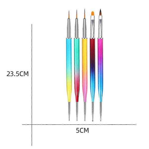 Neglekunstbørster, Doble Ender Akrylforlengelse 3d Utskjæring Neglelakk Uv Gel Poly Builder Børste, Dr