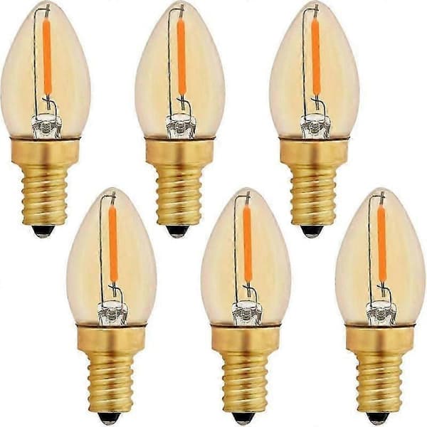 Mini pære LED E14 liten skruebase varmhvit energisparende lampe 6 pcs