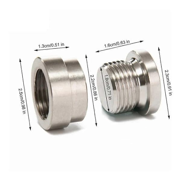 2st O2 Syresensor Rostfritt Stål Bung Plugg Mutter Monteringssats Plugg Mutter Plugg Bredband Mutter Passande Svetsbultar M18X1.5 WHITE