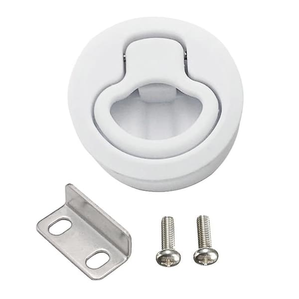 2\" Round Locking Flush Pull Handle Replacement Plastic for RV Marine Boat Southco (White)