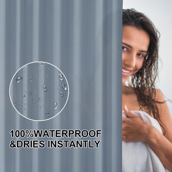 Lollanda Waterproof Shower Curtain 180x180 cm – Solid Color Design, with Hooks, Washable and Quick-Drying Classic Blue Classic Blue