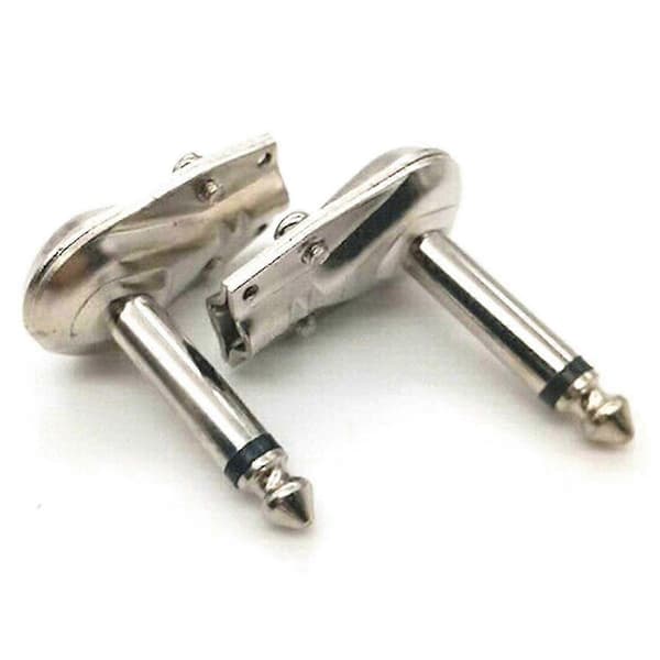 10-pakning 1/4 tomme mono rettvinklet 6,35 mm telefonplugger