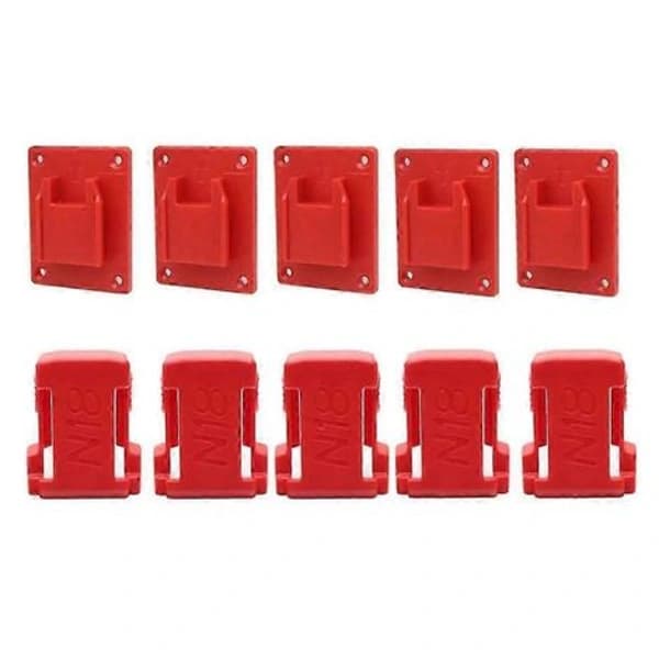 For Milwaukee M18 18V Battery Tool Holder Battery Holder Wall Mount Red Drill M8 Holder with