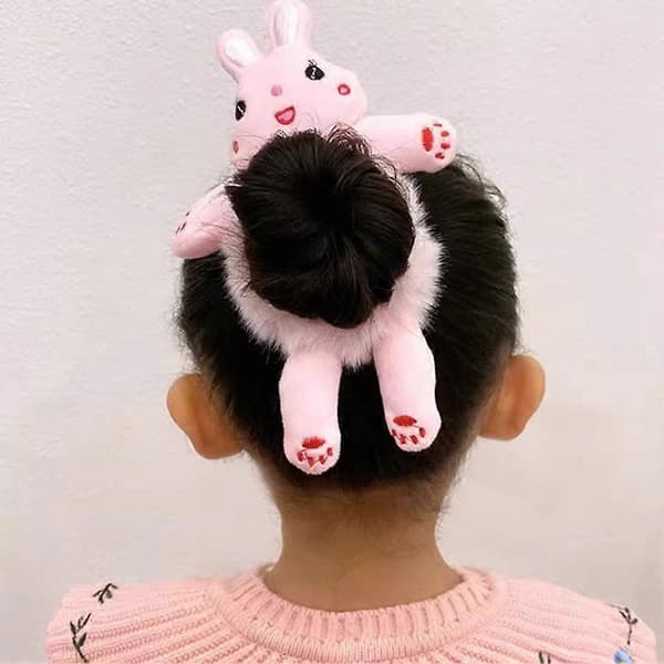 Plys Hår Scrunchie Skånsom Elastisk Hold Sjov Festgave Sød Daglig Styling Pink One size