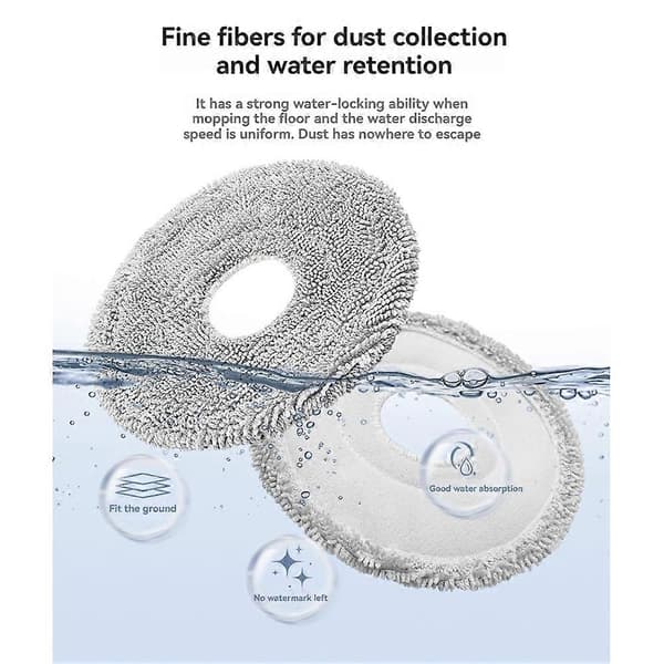 12 STK Moppeklude til 5C / OV42CN Fejerobot Reservedele Vaskbare Moppepuder 12PCS