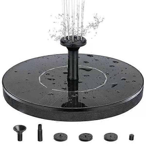 Soldrevet springvand 13 cm Sort