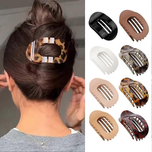 Platt rund hårgripare Starkt grepp Böjbara tänder Bekväm Leopard yellow