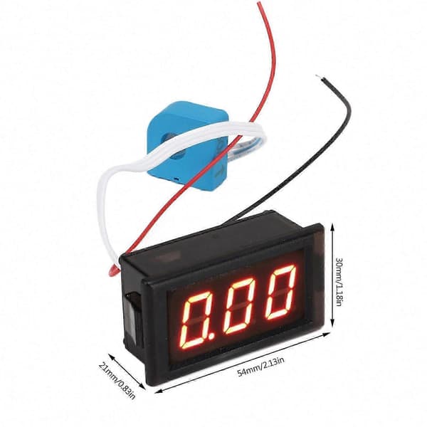 Hall-sensor DC-amperemeter LED digitalt display 50A højpræcisionsstrømmåler til køretøjer