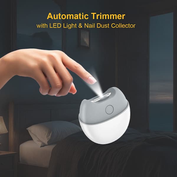Electric Nail Clipper & Grinder: Automatic Trimmer with LED Light & Nail Dust Collector