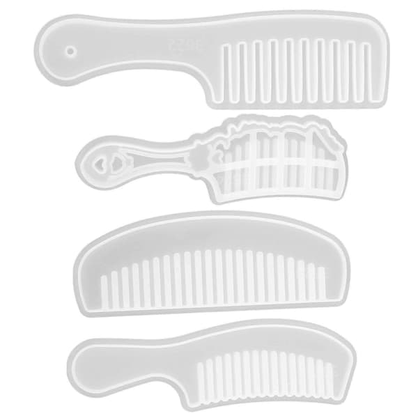 4 stk. silikoneforme til kamfremstilling DIY kamforme kam silikoneforme til hjemmet 21X6cm Som visas