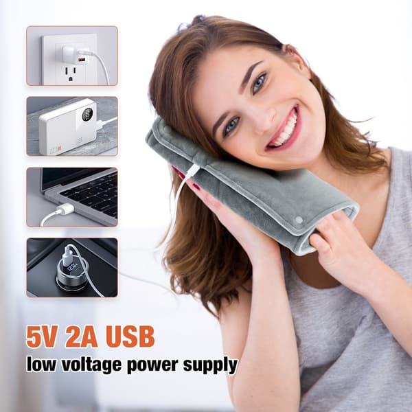 Portable 5V USB Heating Pad, 30 x 50 cm, Electric Heating Pad for Back, Neck, Shoulder, USB Electric Blanket, Heating Blanket, Safe Heating Pad