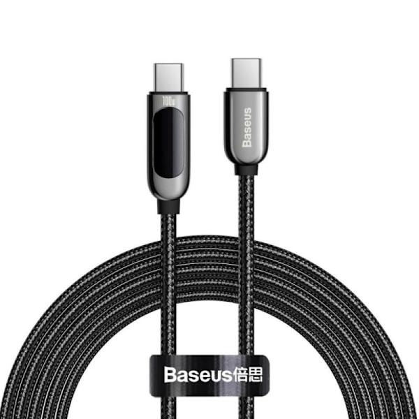 BASEUS Display Hurtigopladning USB-C til USB-C 100W 2m sort