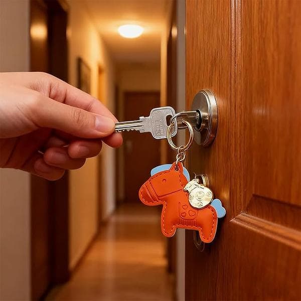 Orange Pony Nøgleringe Søde Heste Nøglering Pony Charms til Pung Håndtasker Taske Bilnøgle